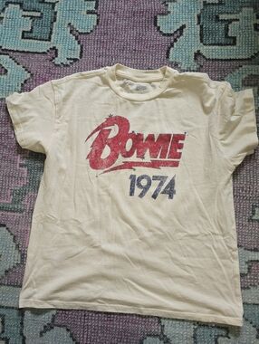 Kids Cream 'Bowie' Graphic Tee SZ 14/16
